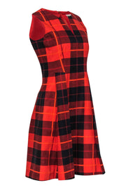 Current Boutique-Kate Spade - Red & Black Plaid Sleeveless Fit & Flare Dress Sz 2