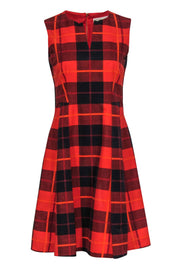Current Boutique-Kate Spade - Red & Black Plaid Sleeveless Fit & Flare Dress Sz 2