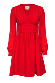 Current Boutique-Kate Spade - Red Fit & Flare Dress w/ Tie Sz 2