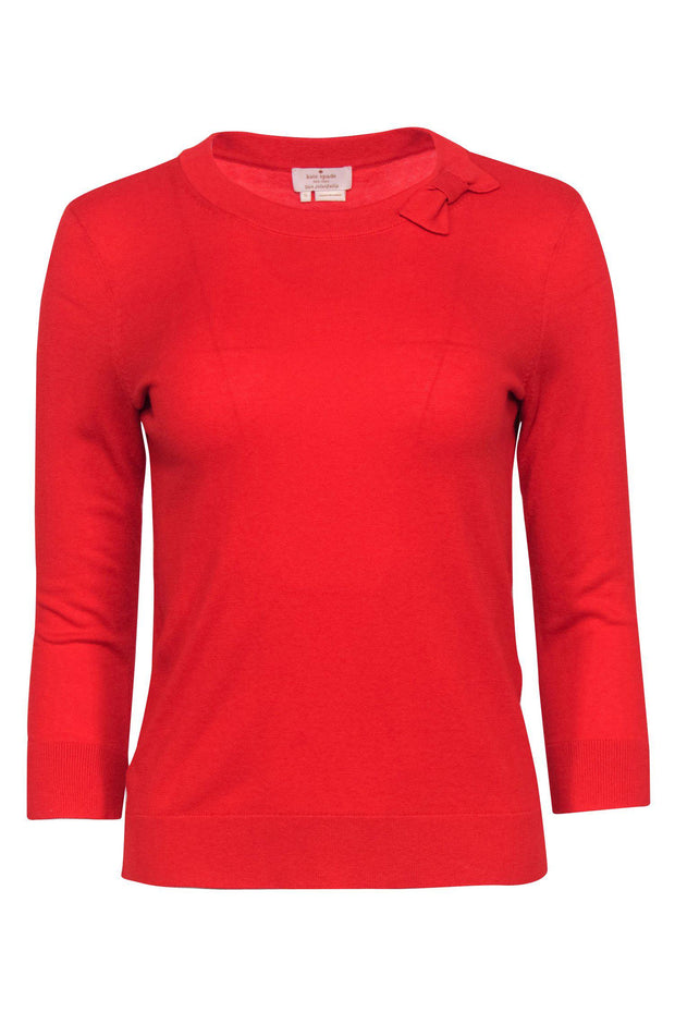 Current Boutique-Kate Spade - Red Knit Sweater w/ Bow Sz S