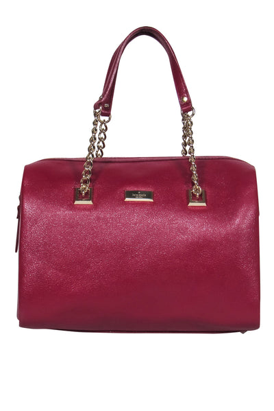 Current Boutique-Kate Spade - Red Pebbled Leather Carryall w/ Chain Handles