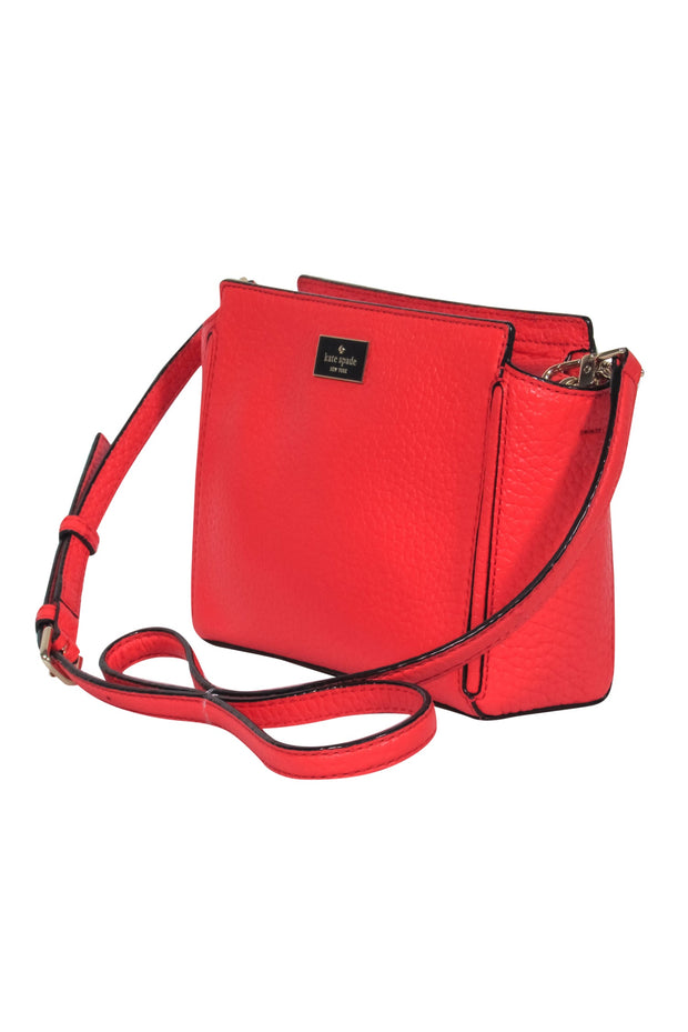 Current Boutique-Kate Spade - Red Pebbled Leather Structured Crossbody