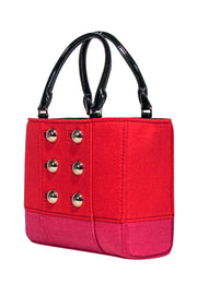Current Boutique-Kate Spade - Red & Pink Wool Satchel w/ Buttons