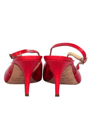 Current Boutique-Kate Spade - Red Reptile Textured Slingback Heels Sz 6.5