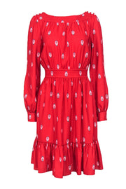 Current Boutique-Kate Spade - Red Russian Doll Printed Peasant Dress Sz 10