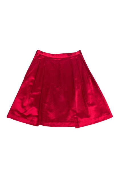 Kate Spade - Red Satin Circle Skirt Sz 4 – Current Boutique
