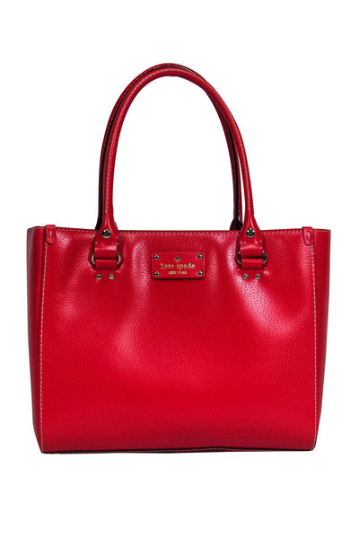 Current Boutique-Kate Spade - Red Smooth Leather Tote-Style Satchel