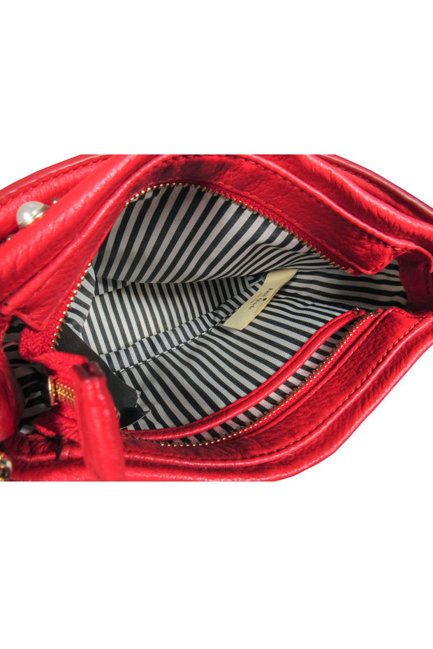 Current Boutique-Kate Spade - Red leather Pearl Accent Crossbody