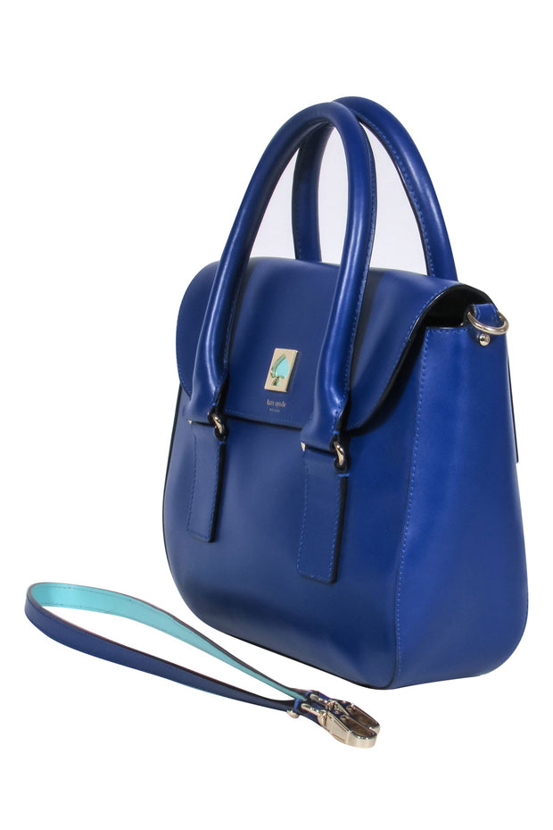Kate Spade Kate Spade Blue Leather Halsey La Vita Ostrich Handbag | Lyst