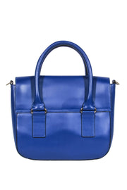 Current Boutique-Kate Spade - Royal Blue Leather Structured Satchel w/ Turquoise Trim