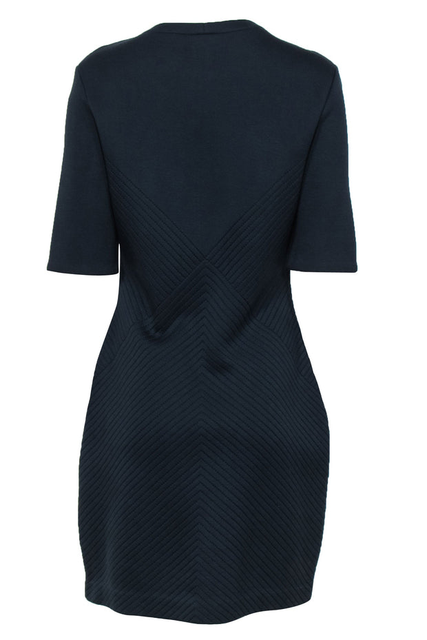 Current Boutique-Kate Spade Saturday - Navy Textured Short Sleeve Sheath Dress Sz L