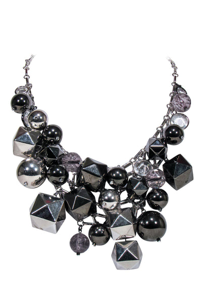 Current Boutique-Kate Spade - Silver Chunky Bauble Statement Necklace