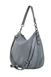 Current Boutique-Kate Spade - Slate Gray Leather Convertible Saddle Bag
