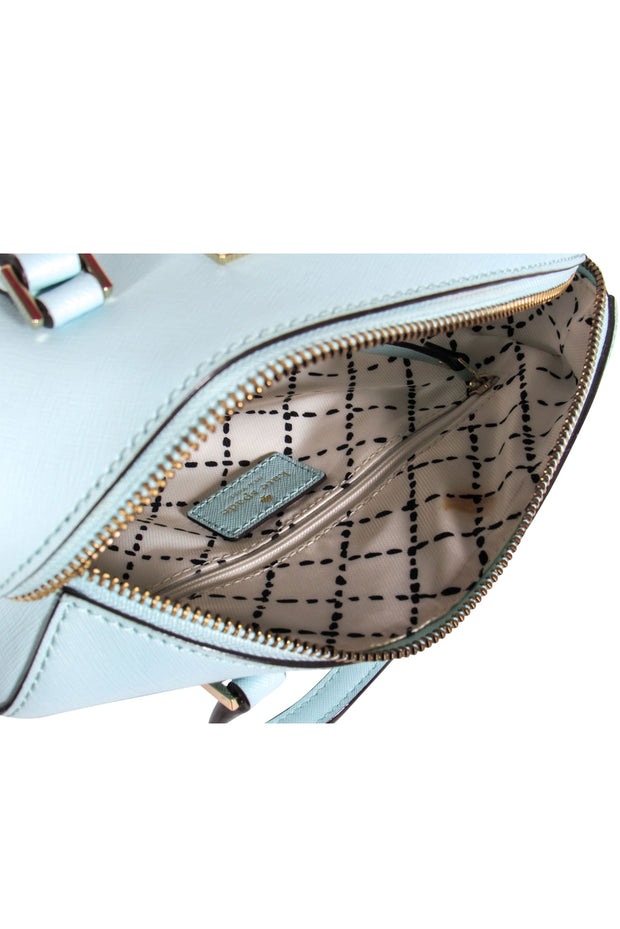 Current Boutique-Kate Spade - Small Light Blue Leather Convertible Satchel Crossbody