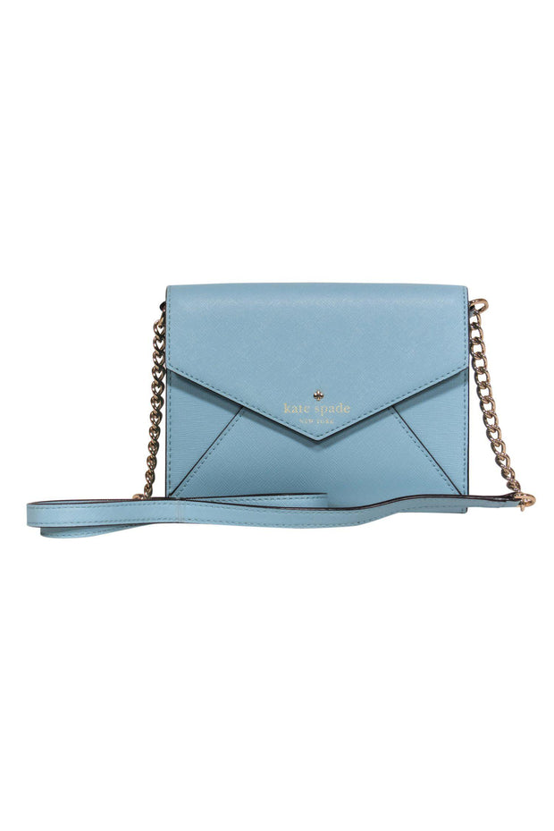 Kate Spade - Light Blue Sparkly Fold-Over Crossbody Bag – Current Boutique