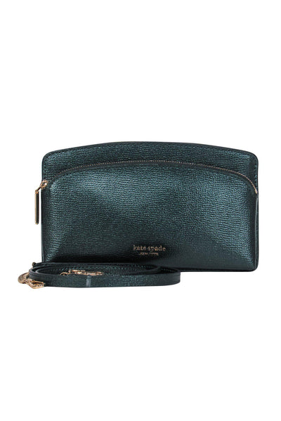 Current Boutique-Kate Spade - Small Metallic Green Leather Crossbody