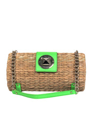 Current Boutique-Kate Spade - Small Wicker Handbag w/ Green Leather