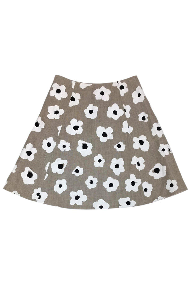 Current Boutique-Kate Spade - Tan Floral Linen Skirt Sz 4