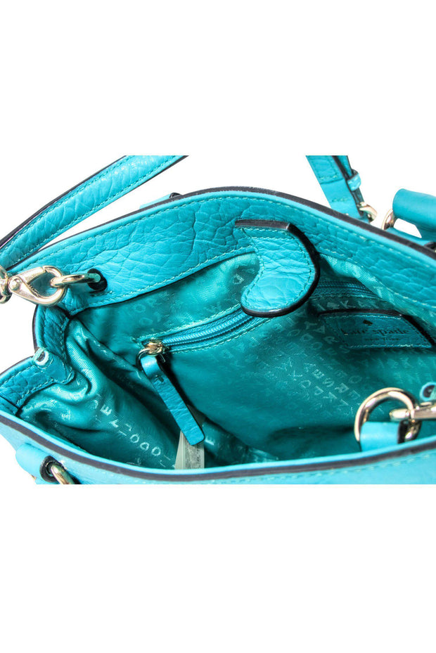 Current Boutique-Kate Spade - Teal Textured Leather Convertible Crossbody w/ Laser Cut Design