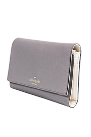 Current Boutique-Kate Spade - Textured Grey Large Leather Wallet