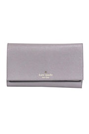Current Boutique-Kate Spade - Textured Grey Large Leather Wallet