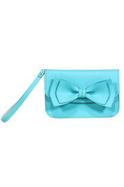 Current Boutique-Kate Spade - Turquoise Leather Wristlet w/ Bow