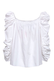 Current Boutique-Kate Spade - White Baby-doll Puff Sleeve Blouse Sz 8
