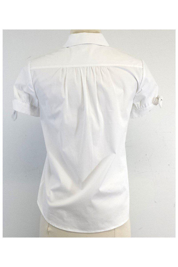 Current Boutique-Kate Spade - White Cotton Short Sleeve Shirt Sz 0