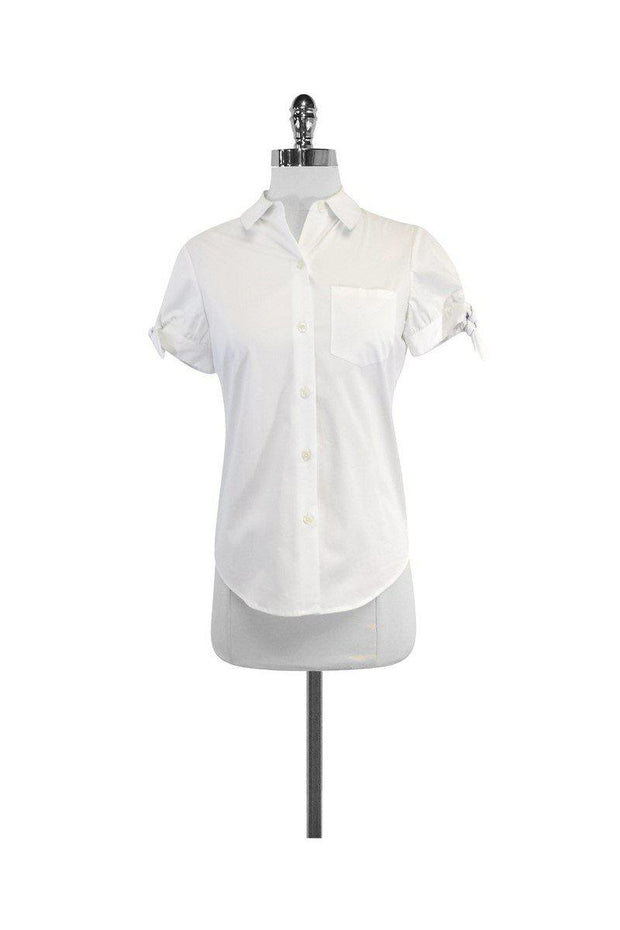 Current Boutique-Kate Spade - White Cotton Short Sleeve Shirt Sz 0