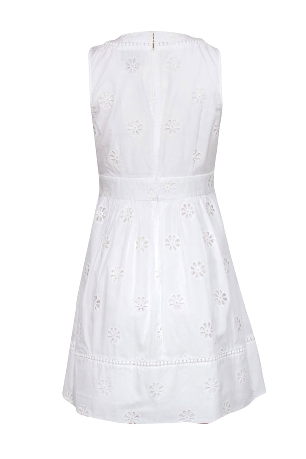 Current Boutique-Kate Spade - White Floral Eyelet Fit & Flare Sleeveless Dress Sz 2