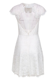 Current Boutique-Kate Spade - White Floral Lace Cap Sleeve Fit & Flare Dress w/ Cutout Sz 8