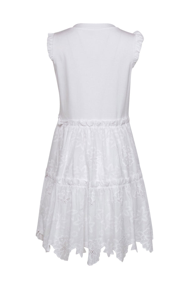 Current Boutique-Kate Spade - White "Freshwhite" Cotton Tiered Sundress Sz M