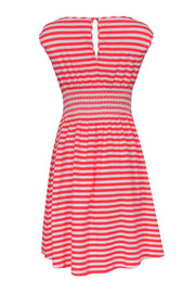 Current Boutique-Kate Spade - White & Hot Pink Striped Sleeveless Fit & Flare Dress Sz S