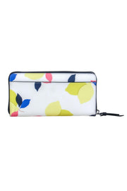 Current Boutique-Kate Spade - White & Multicolor Lemon Print Leather Zippered Wallet