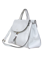 Current Boutique-Kate Spade - White Pebbled Leather Convertible Structured Satchel