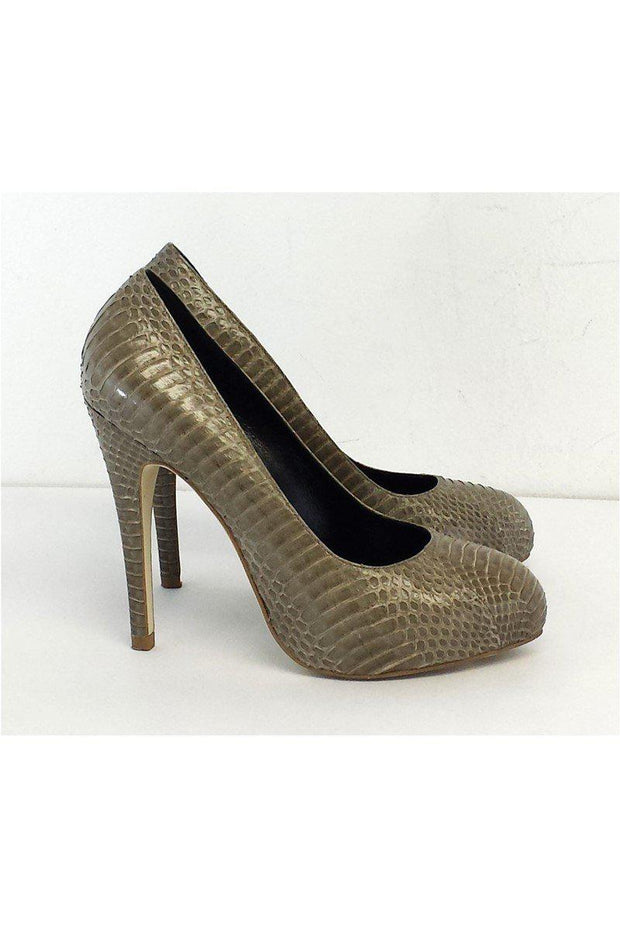 Current Boutique-Kathryn Amberleigh - Gray Snakeskin Heels Sz 8