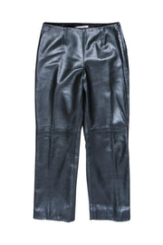 Current Boutique-Kay Unger - Black Leather Wide Leg Pants Sz 6