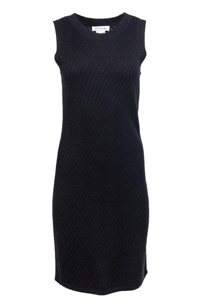 Current Boutique-Kay Unger - Black Merino Wool Knit Dress Sz 10