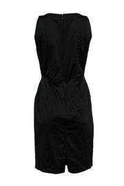 Current Boutique-Kay Unger - Black Satin Sheath Dress w/ Button Front Sz 10