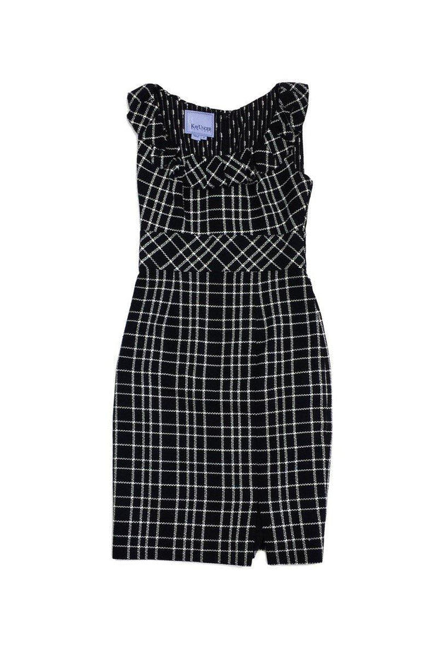 Current Boutique-Kay Unger - Black & White Tweed Sleeveless Dress Sz 2