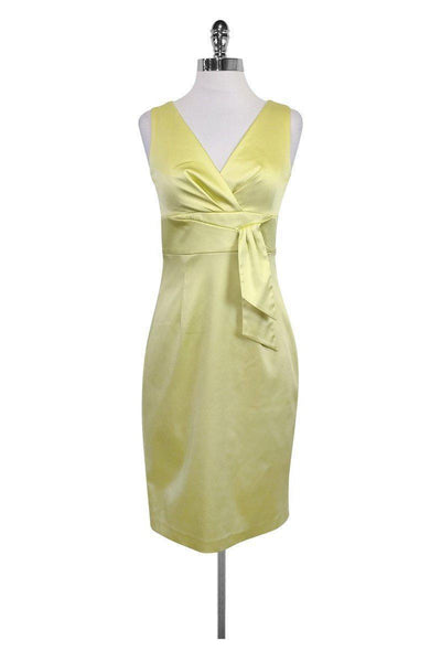 Current Boutique-Kay Unger - Lime Green Satin Dress Sz 4