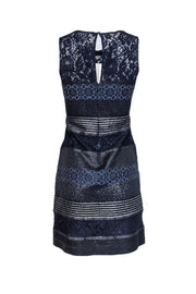 Current Boutique-Kay Unger - Navy Blue Shimmer Sheath Dress Sz 6