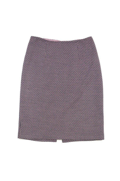 Current Boutique-Kay Unger - Pink Tweed Wool Blend Skirt Sz 4
