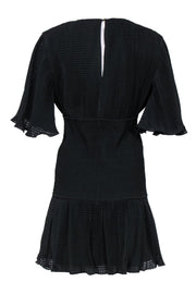 Current Boutique-Keepsake - Black Crinkled Textured "Clarity" Flounce Sleeve Dress Sz 8