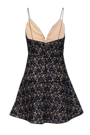 Current Boutique-Keepsake - Navy Lace Thin Strapped Flared Cocktail Dress Sz M
