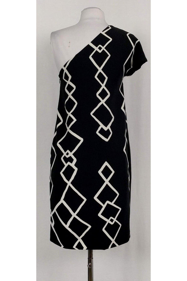 Current Boutique-Keepsake - One Shoulder Black & White Dress Sz 4
