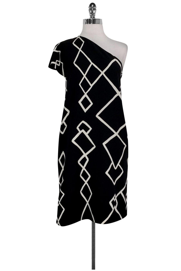 Current Boutique-Keepsake - One Shoulder Black & White Dress Sz 4