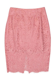 Current Boutique-Keepsake - Pink Floral Lace Pencil Skirt Sz M
