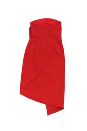 Current Boutique-Keepsake - Red Silk Strapless Visionary Dress Sz S
