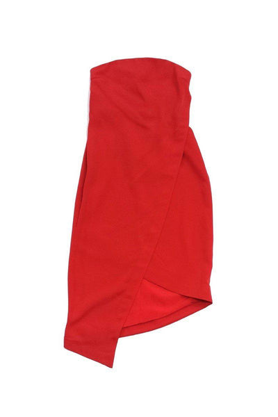 Current Boutique-Keepsake - Red Silk Strapless Visionary Dress Sz S